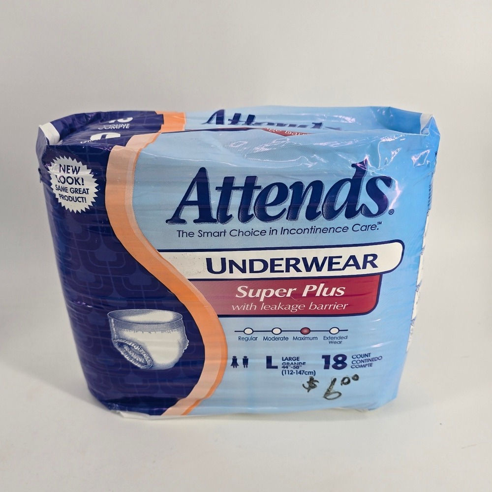Attends 2011 Super Plus Underwear Large 18 Count Blue Leakage Barrier